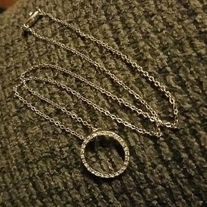 Necklace with circle cz pendant